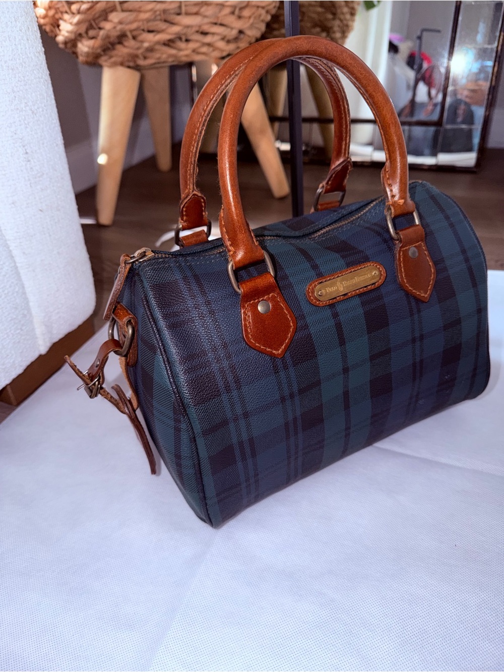 Ralph Lauren Tartan Boston purse - Picture 2 of 15